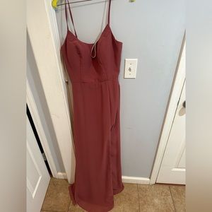 Azazie Bridesmaid Dress size 8 desert rose with a slit